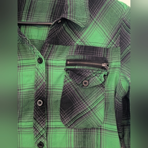 Fox Green and Black Plaid Button-Down Shirt - Picture 2 of 6